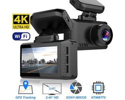 DrPhone Dashcam D07 - 4K - 3840x2160 -Ultra HD - Dashcam – Kijkhoek van 170 ° - Dashboard Camera met Nachtzicht – Wifi