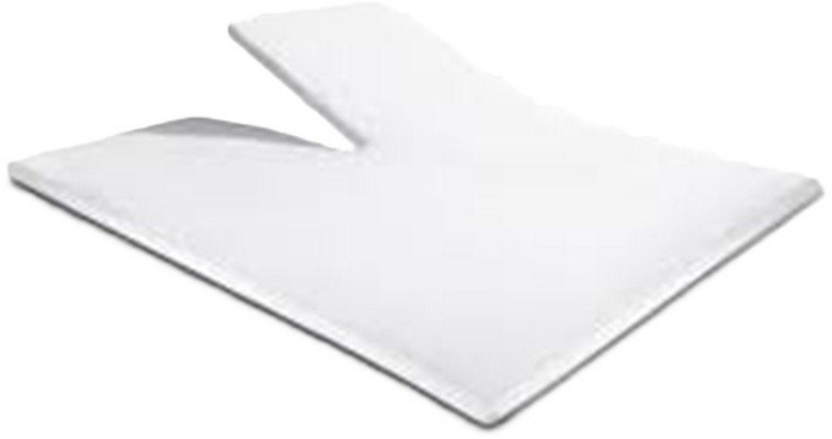Fresh & Co Splittopper Hoeslaken- 160x200 - Flanel- Wit- OP=OP