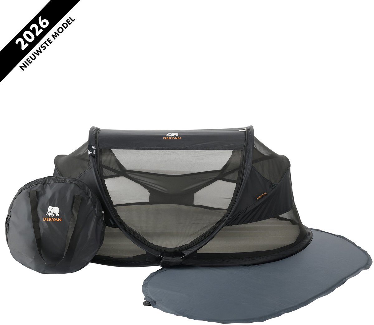 Bol.com Deryan Baby Luxe Campingbedje – Inclusief zelfopblaasbare matras - Zwart aanbieding