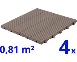 Terrastegels 45 x 45CM - Composiet - Prime Oak - 4 Stuks - 0.81 m² - Vlondertegels - Balkontegels - Onderhoudsvrij - Makkelijke en Snelle Montage