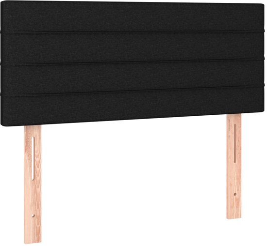 vidaXL - Boxspring - met - matras - stof - zwart - 90x200 - cm