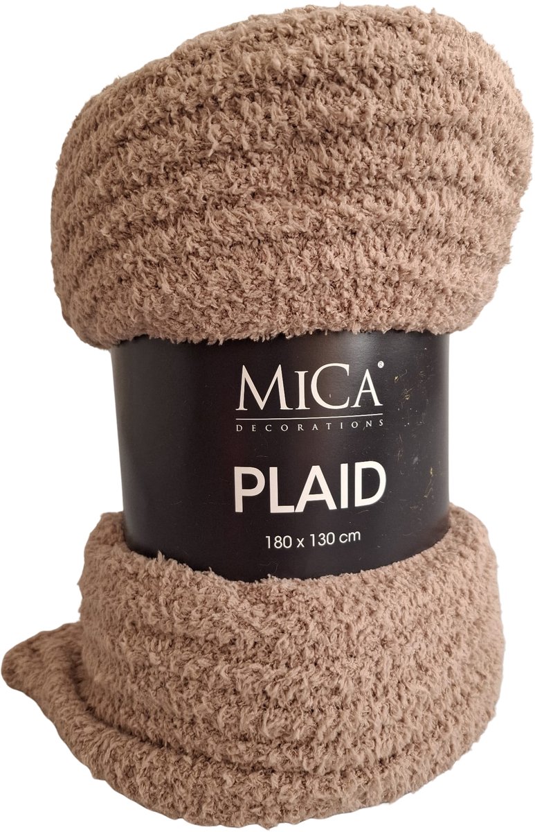 Mica Charlene Fleece Plaid 180x130 cm – Zacht Woondeken – Beige