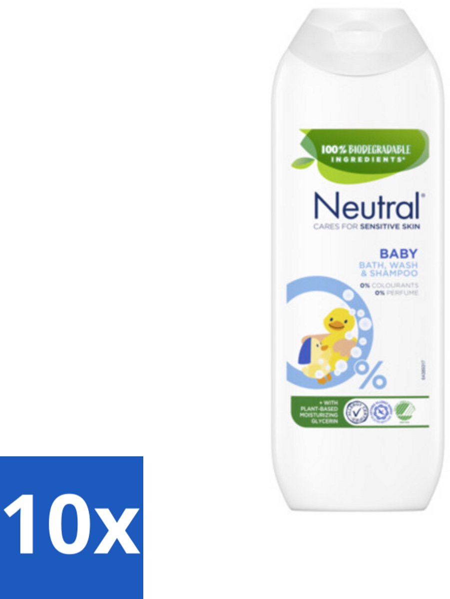 10 x Neutral - Baby Shampoo - Gevoelige huid - Parfumvrij - 250 ml - Baby Shampoo - Gevoelige Huid - Parfumvrij Shampoo - Zeepvrij Shampoo - Mild Shampoo