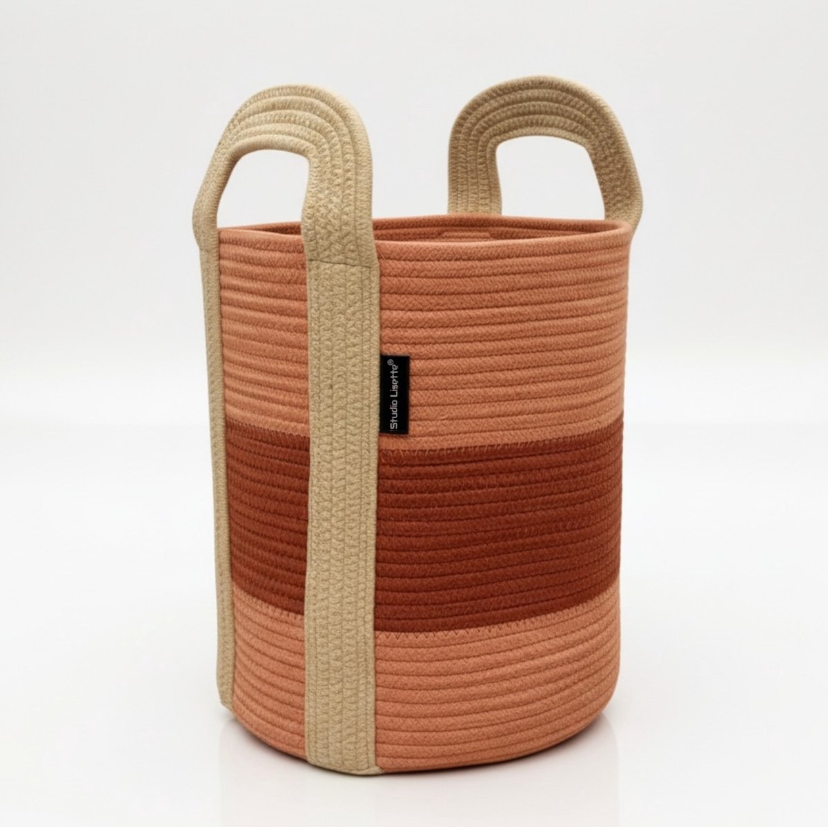 Opbergmand Studio Lisette® - Decoratieve katoenen opbergmand / wasmand / speelgoedmand - Terra - Cali Small 30x35cm 25L