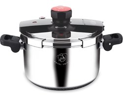 Royal Swiss® Snelkookpan 6L – Drukpan voor Inductie & Gas – RVS – Veilig Drukventiel – Ø24 cm