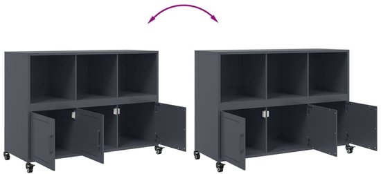 vidaXL - Buffet - 100,5x39x72 - cm - laminé à froid - acier - anthracite