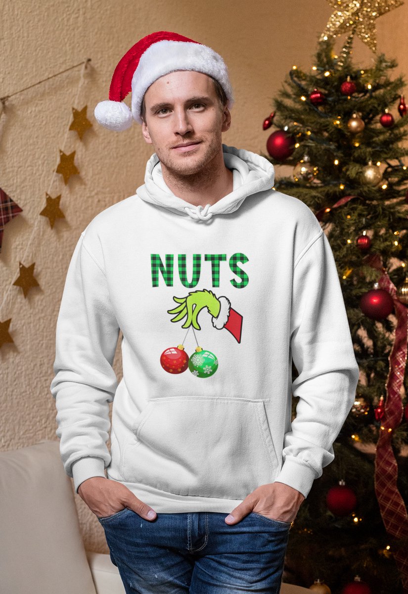 Nuts - Kersttrui - Kerst Trui Wit - Grappig Kersttrui - Maat XXL - Limited Edition