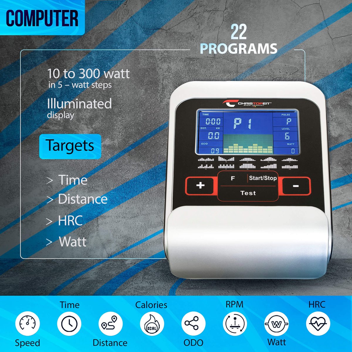 Christopeit Hometrainer - 9kg magnetische rem - Bluetooth - afbeelding 2