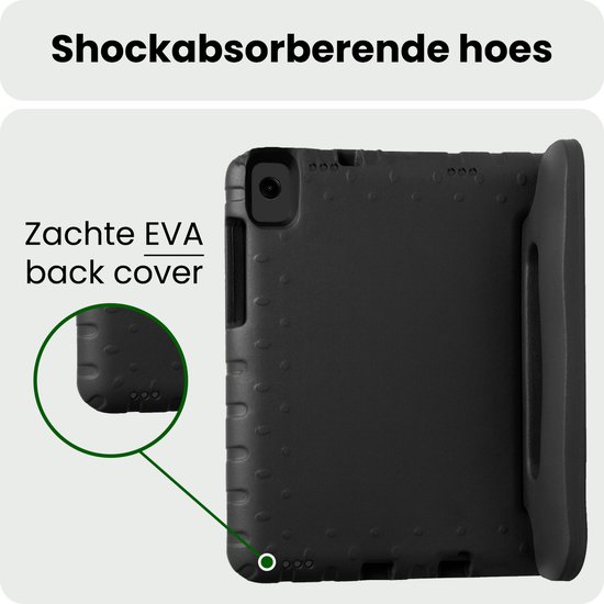 Hoesje Geschikt voor Samsung Galaxy Tab A11 Plus / A9 Plus - Met 2x Screenprotector - Kinderhoes Shockproof Bumper - Kidsproof Case - Tablet Hoes - Kinder Hoes Cover - Zwart