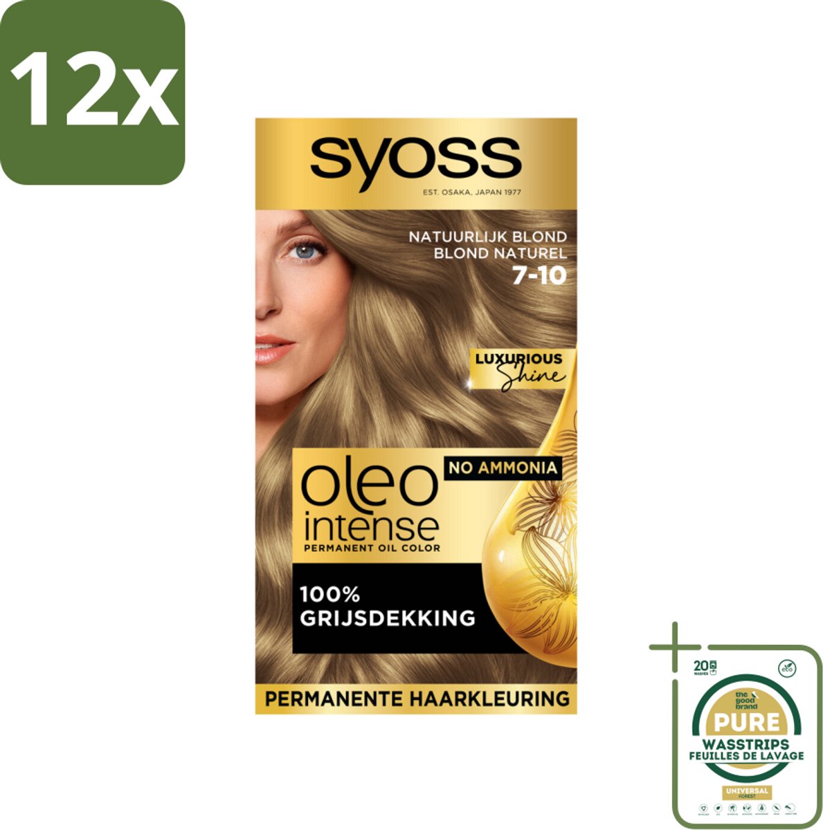 Syoss Oleo Intense - Haarverf - 7-10 - Natuurlijk Blond - 115ml x 12