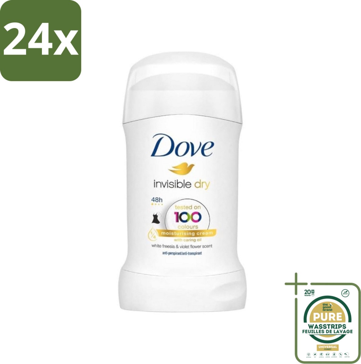 Dove Deodorant Stick - Invisible Dry - 40ml - Voordeelverpakking - 24 stuks - Dove - Invisible Dry