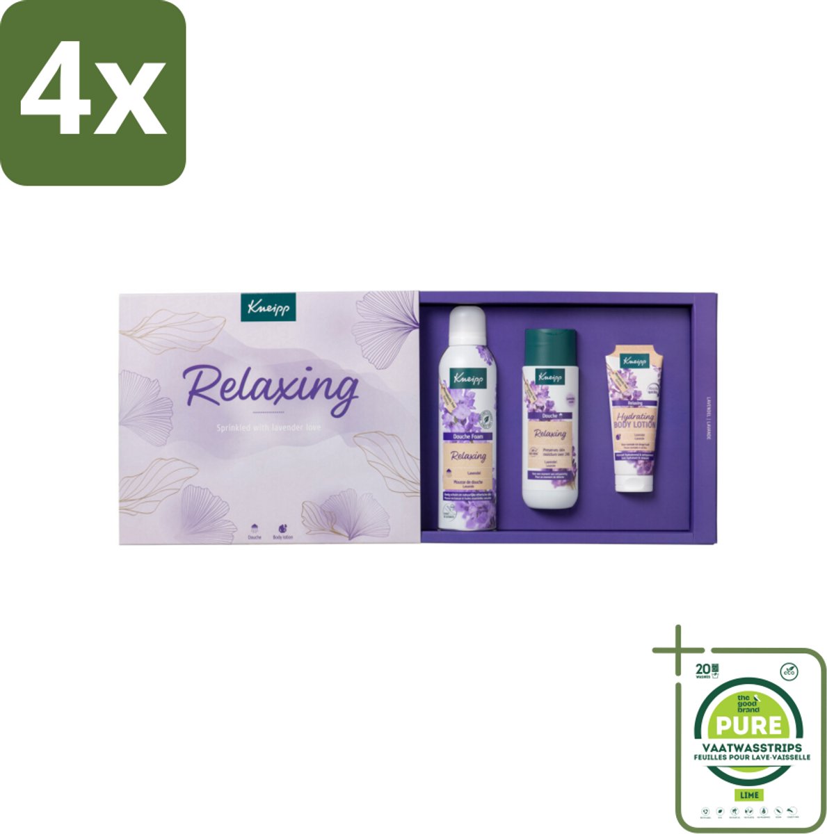 Kneipp – Relaxing – Luxe Geschenkset – Lavendel - Voordeelverpakking - 4 stuks - Ontspanning - Lavendel