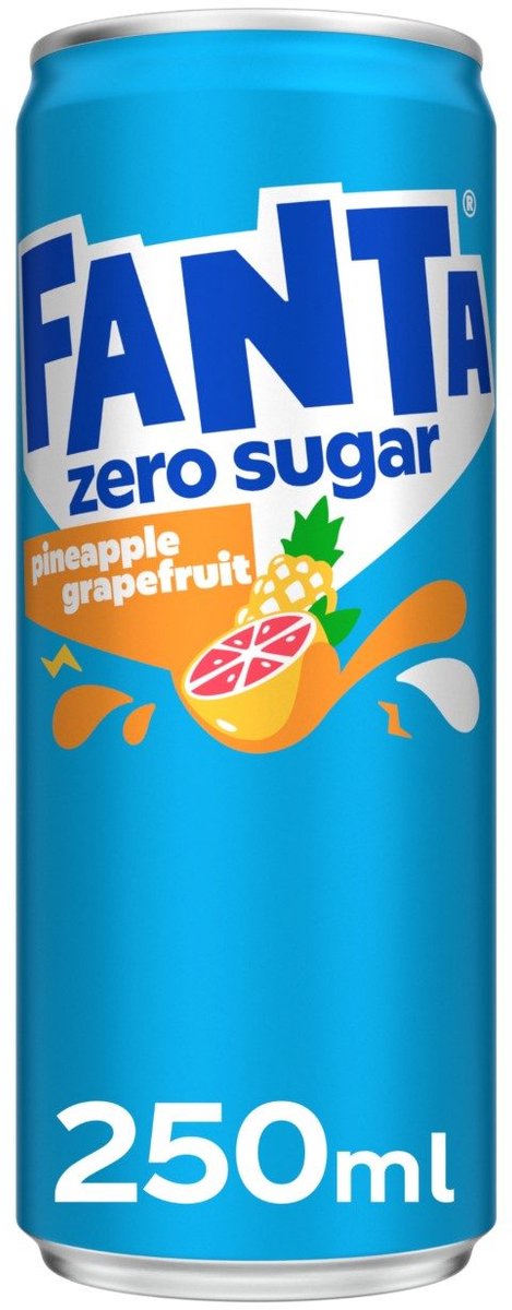 Fanta - Pineapple en Grapefruit Zero Blikjes - 12 x 25cl Tray