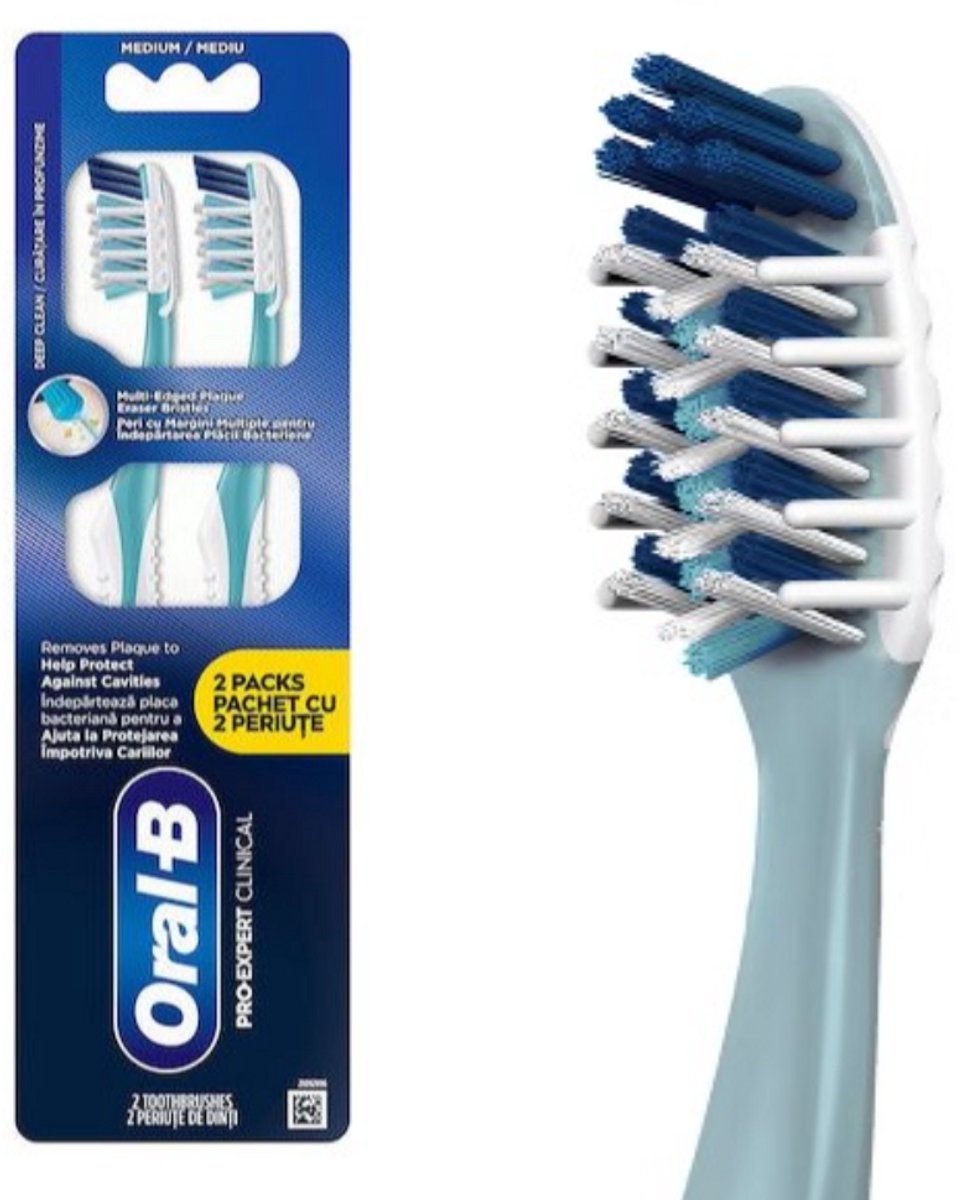 Oral-B Cross Action Pro-Clean Klinische Handtandenborstel Tandplakverwijdering en Bescherming tegen Gaatjes