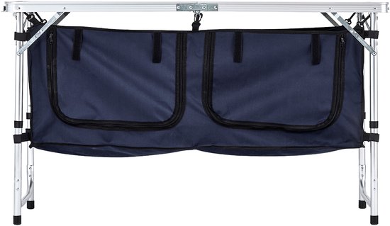 VEVOR Camping Keukentafel Opvouwbaar Kookstation 3-Voudig Hoogte Verstelbaar Blauw van Vevor — afbeelding 2