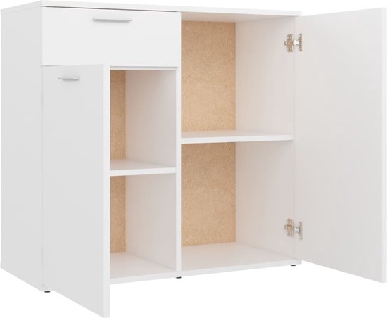 Buffet vidaXL 80 x 36 x 75 cm Bois traité Blanc brillant