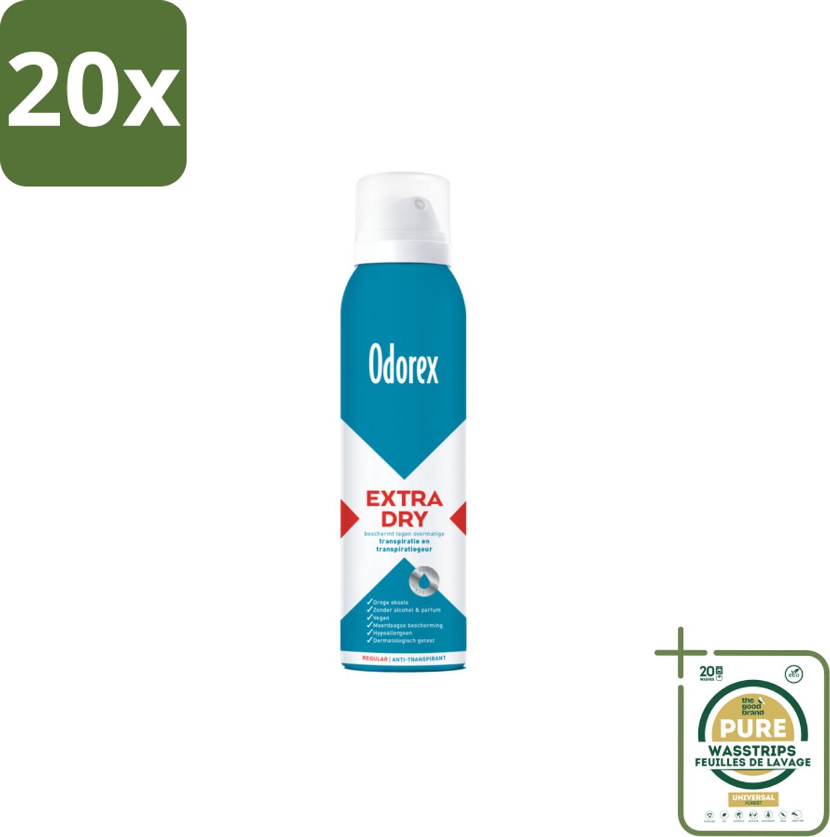 20 x Odorex – Anti-transpirant spray – Extra Dry Regular – 150 ml - Grootverpakking - Koffiezetapparaat
