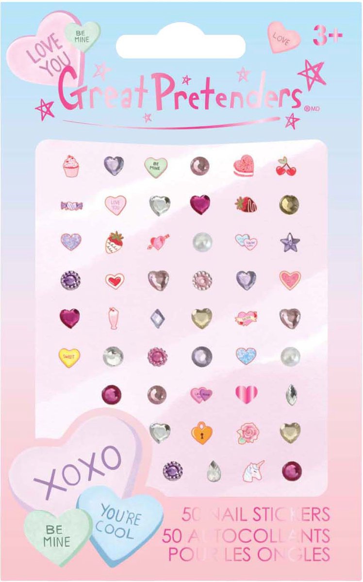 Nagelstickers Hartjes - 50st.