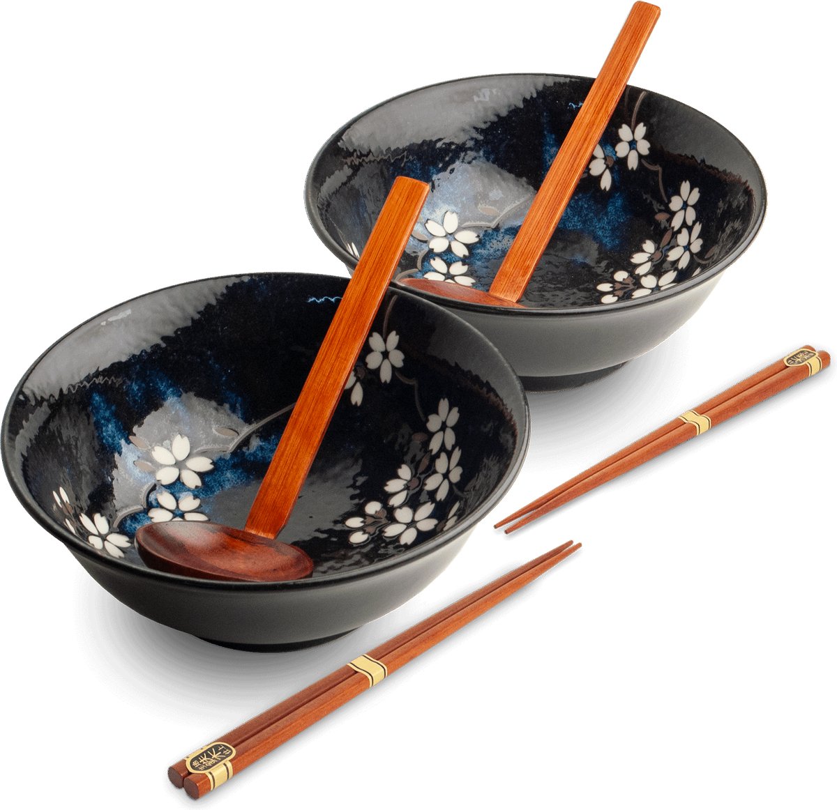 RAMENBOWLSET ANEMOON BLAUW O22 CM/H9CM - 2 PERS