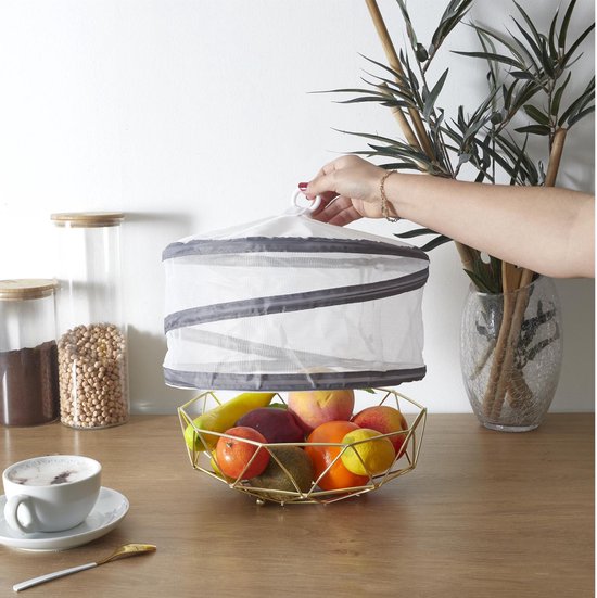 Home Deco Factory Opvouwbare Foodcover - Rond - D30cm - Vliegenkap en Voedselbescherming — afbeelding 4