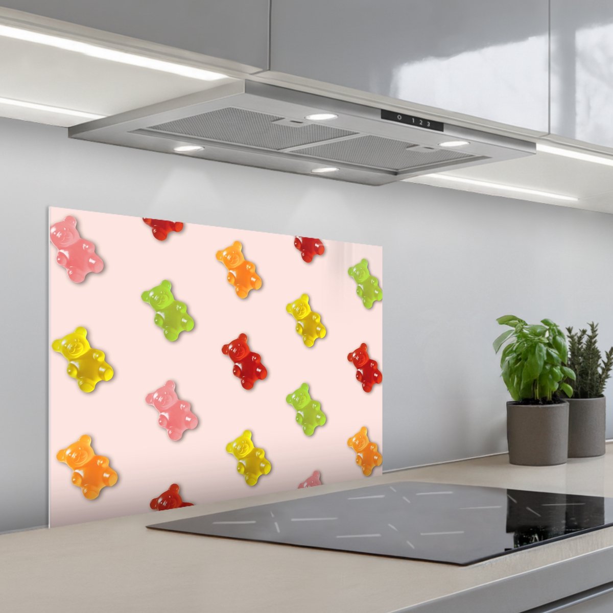 Spatscherm 70x50 cm - Zelfklevende achterwand Kleur - Snoep - Roze - Keuken muurbeschermer - Spatwand fornuis