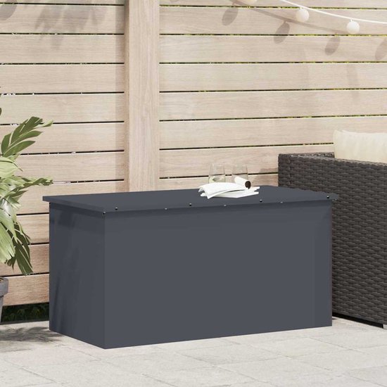 vidaXL - Coffre de rangement extérieur - Anthracite - 100 x 50,5 x 50 cm - Acier laminé à froid