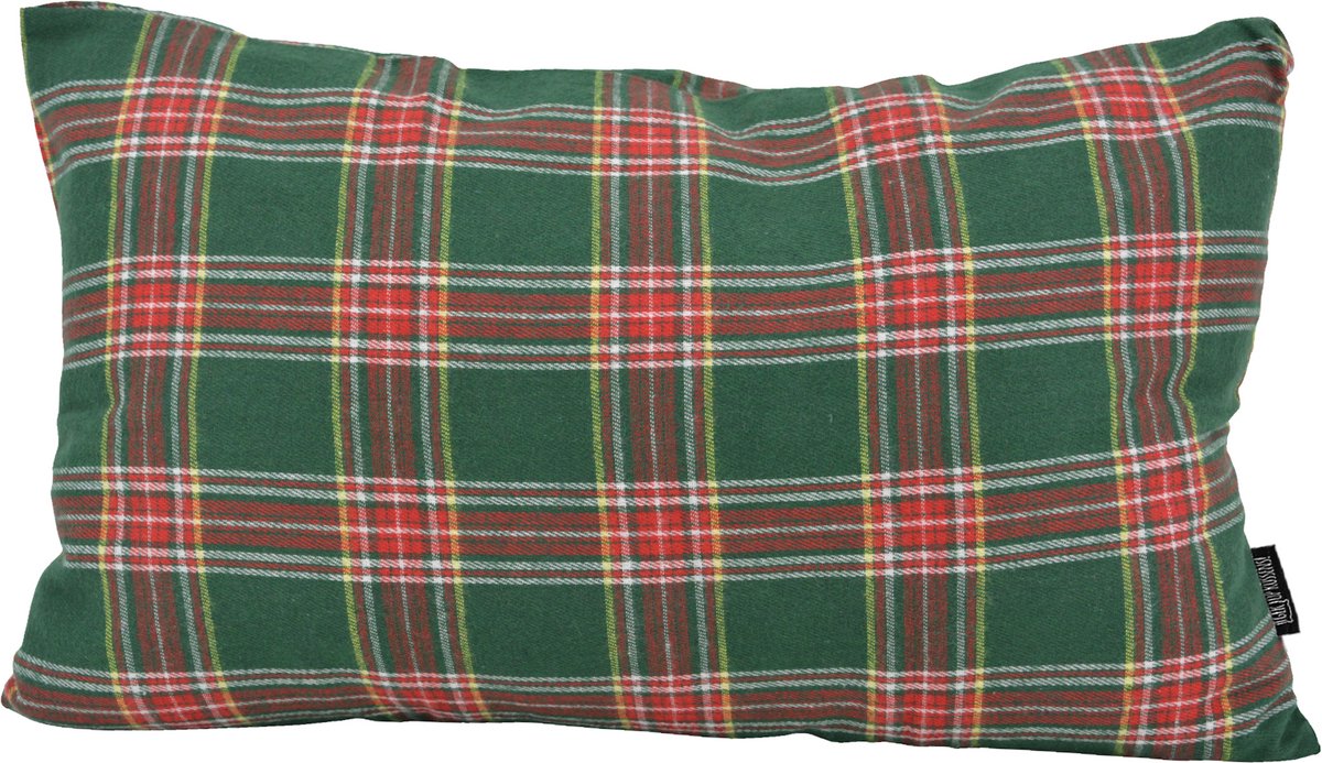 Gek op Kussens! Sierkussen Nordic Tartan | 30 x 50 cm | Polyester groen 30x50