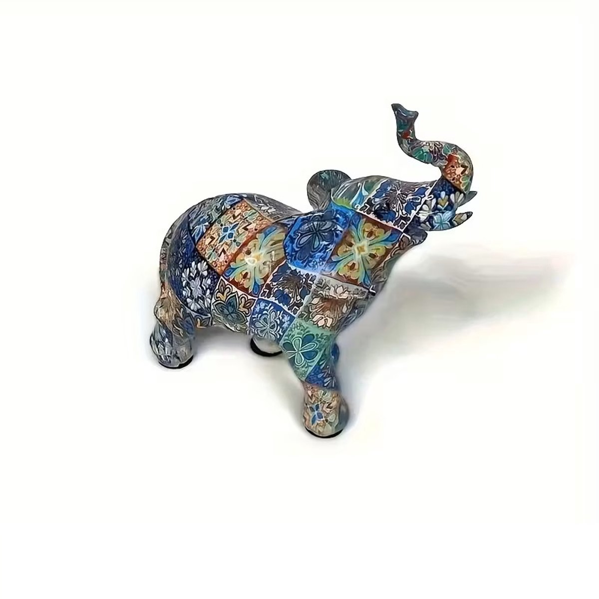 Mauropet® – Geluks Olifant “Blue Diamond” | Blauw Design Beeldje | Geluk & Wijsheid | Interieur Decoratie