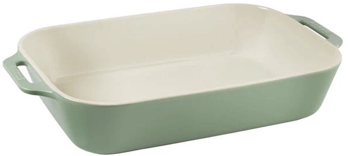 Staub keramiek ovenschaal set van 3: 20x16cm + 27x20cm + 34x24cm eucalyptus