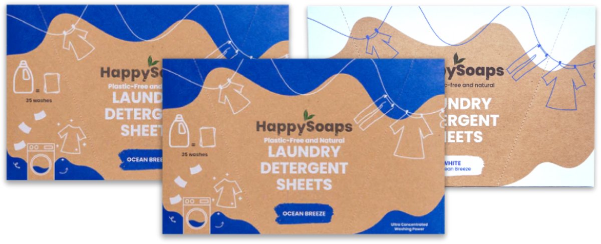 HappySoaps - Wasstrips Kwartaalbox 2+1 GRATIS - Gekleurde en Witte Was