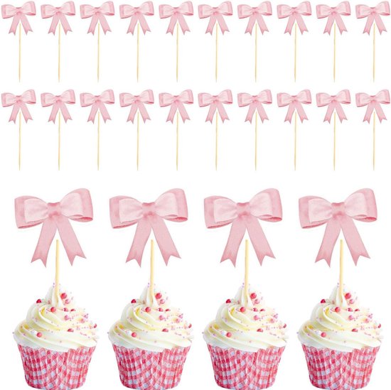 ALEGRE 48 Vlinder Cupcake-toppers – Roze – Papier – 5x4 Cm – Voor Bruiloft, Verjaardag, Doop En Babyshower – Met 3D-effect 1 miniatura