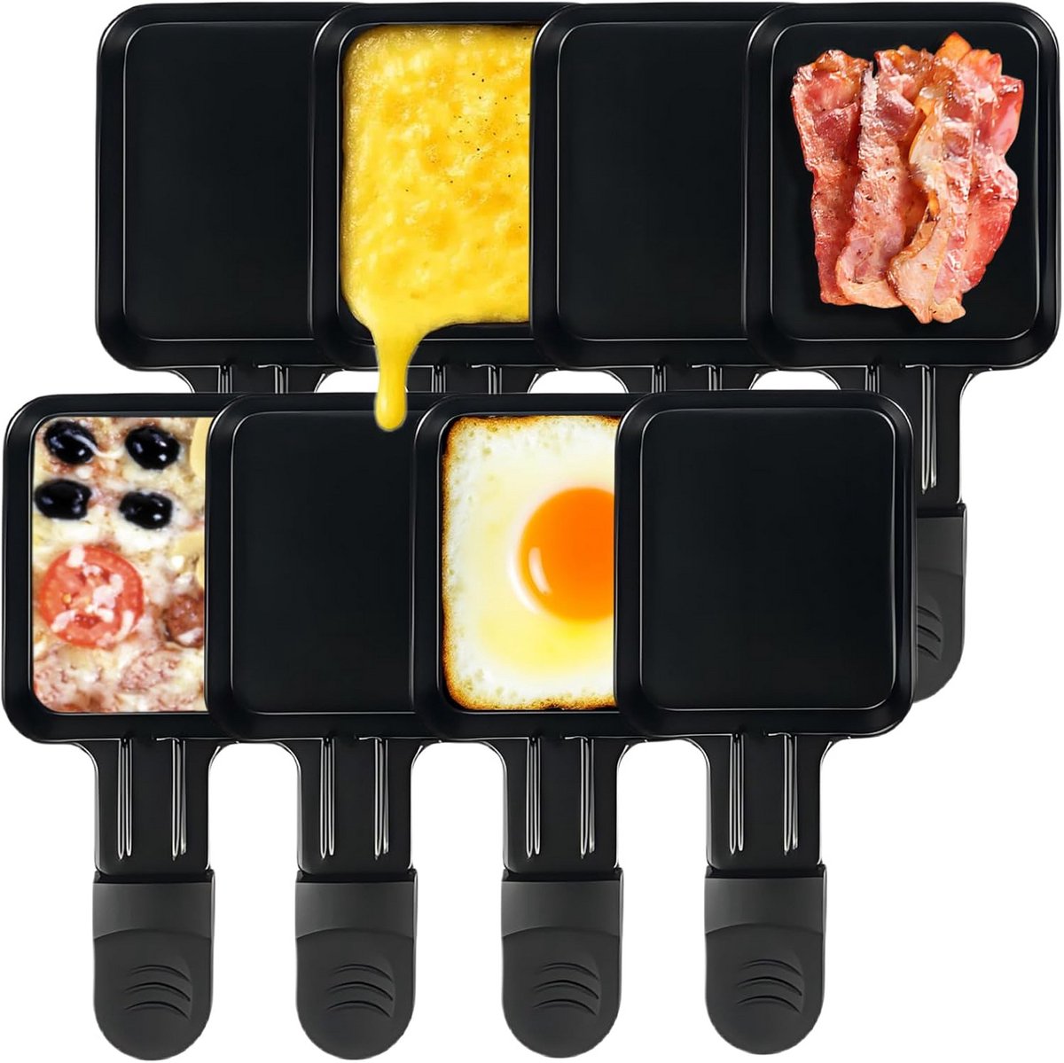 4-delige Set Mini Raclettepannetjes met Antiaanbaklaag voor Elektrische Grills