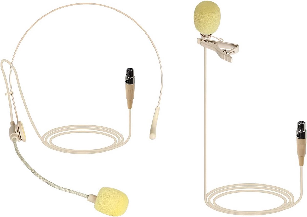 Lavalier Revers & Headset Microfoon Combo met Mini XLR Jack - Handsfree Clip-on en Boom Hoofdtelefoon voor Draadloze Systemen