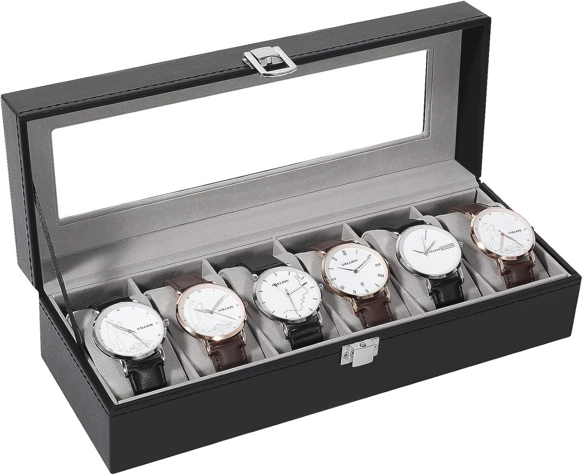 Horloge Dozen met 6 Slots - Sieraden Display Opbergdoos en Organizer