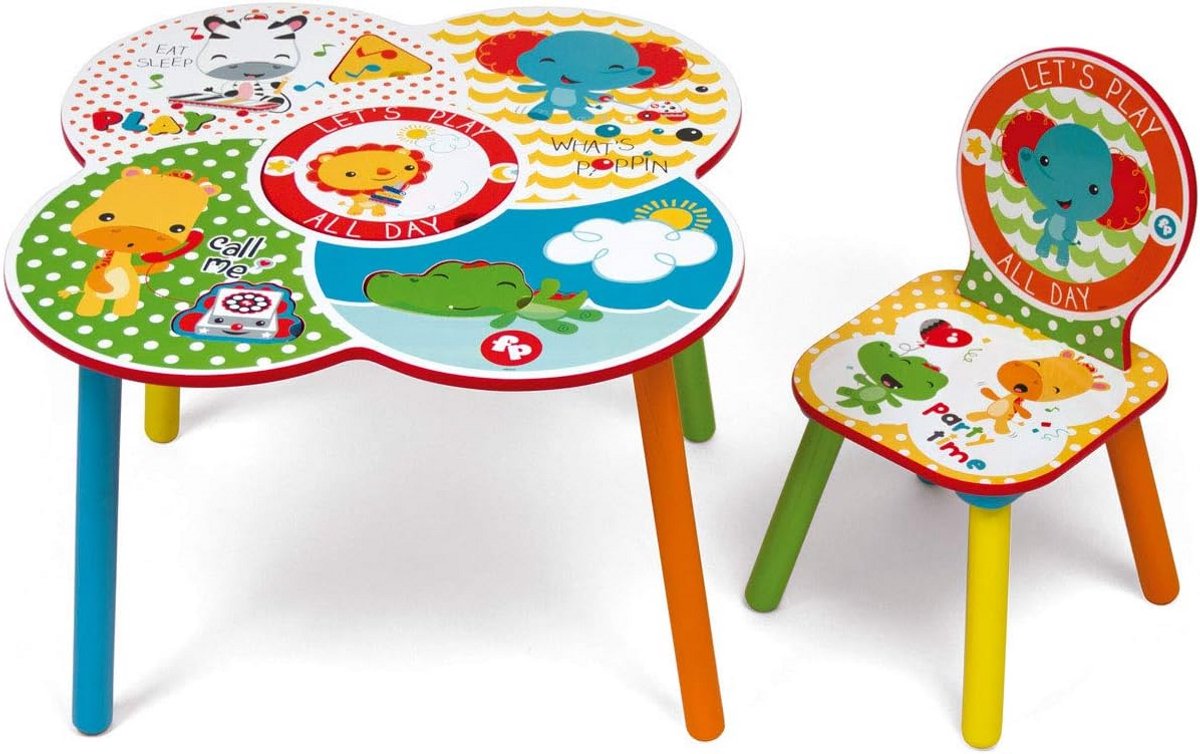 Houten Kinderbureau met Stoel - Knutseltafel en Speeltafel voor Kinderen