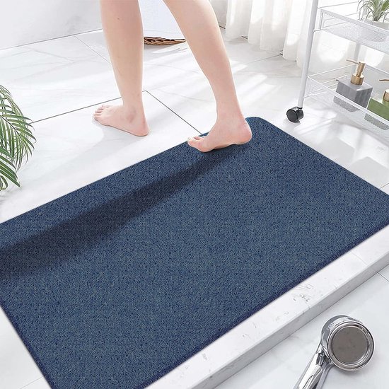 AHDFY Gebogen douchemat voor buitendouche, sneldrogende badmat antislip antivorm, marmerhoek douchematten voor badkamervloer, C, 16x30 inch