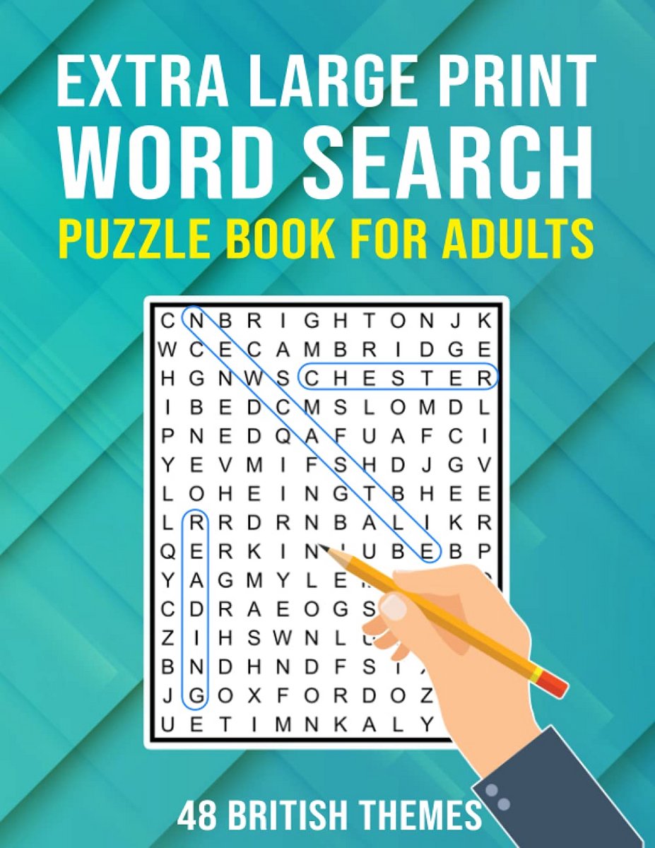 Groot Letter Zoekpuzzelboek voor Volwassenen en Senioren met 48 Britse Thema's