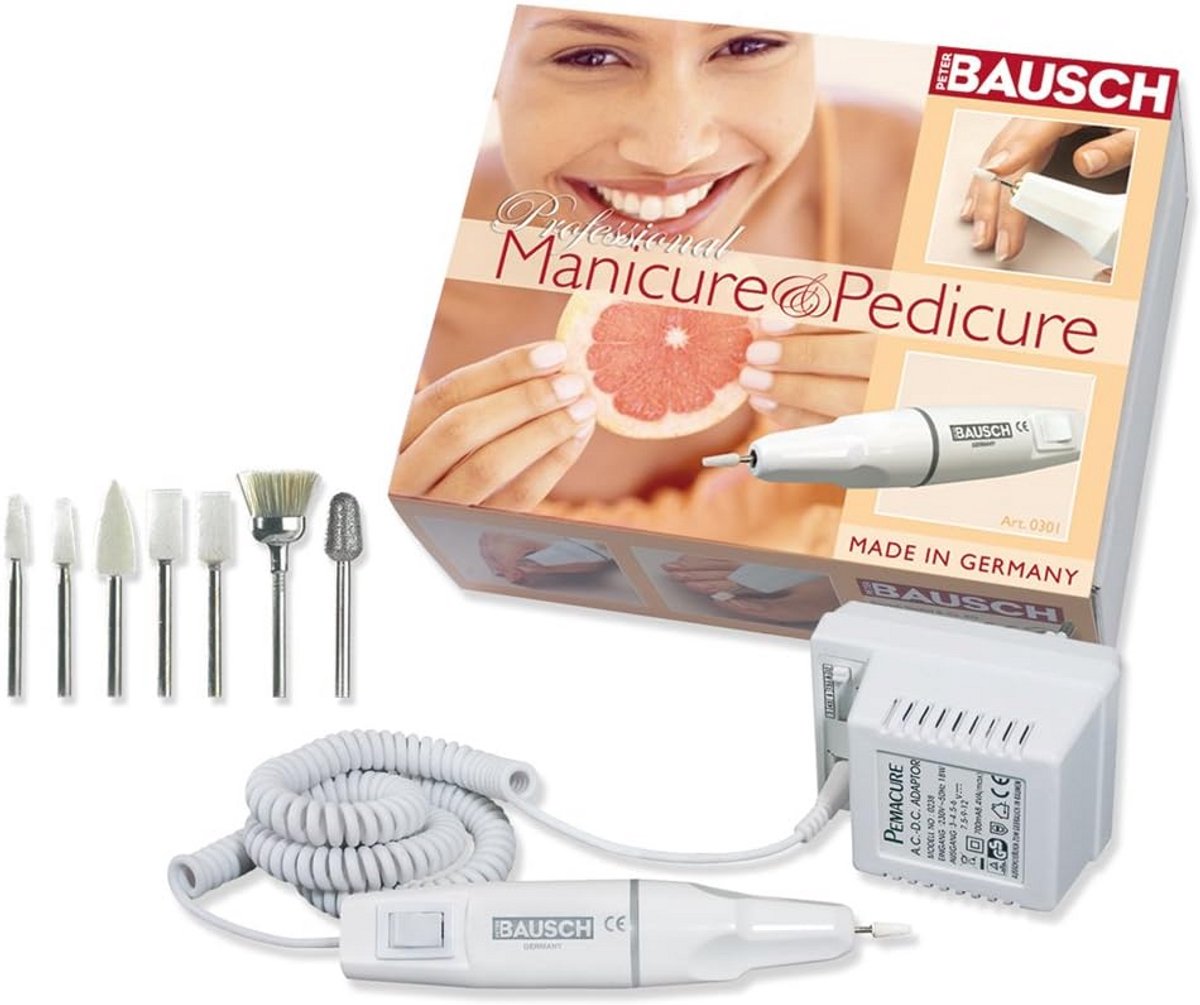 Elektrisch manicure en pedicure apparaat - 7 opzetstukken voor slijpen vijlen en polijsten van nagels