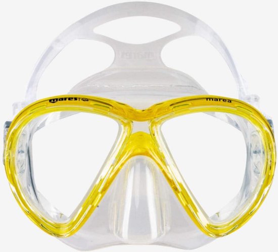 Khroom snorkelmasker voor volwassenen en kinderen - Seaview Y | CO2 veilig | Volgelaatsmasker om te snorkelen | Snorkeluitrusting voor volwassenen (L/XL Wit