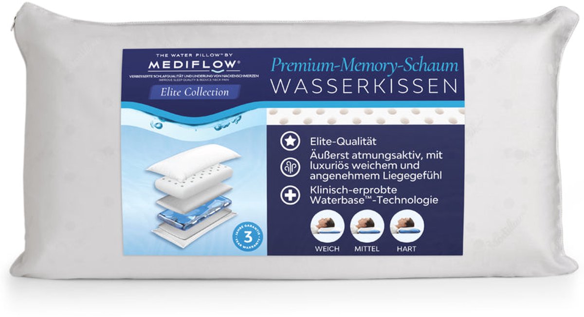 Mediflow waterkussen Elite memory foam 50/70