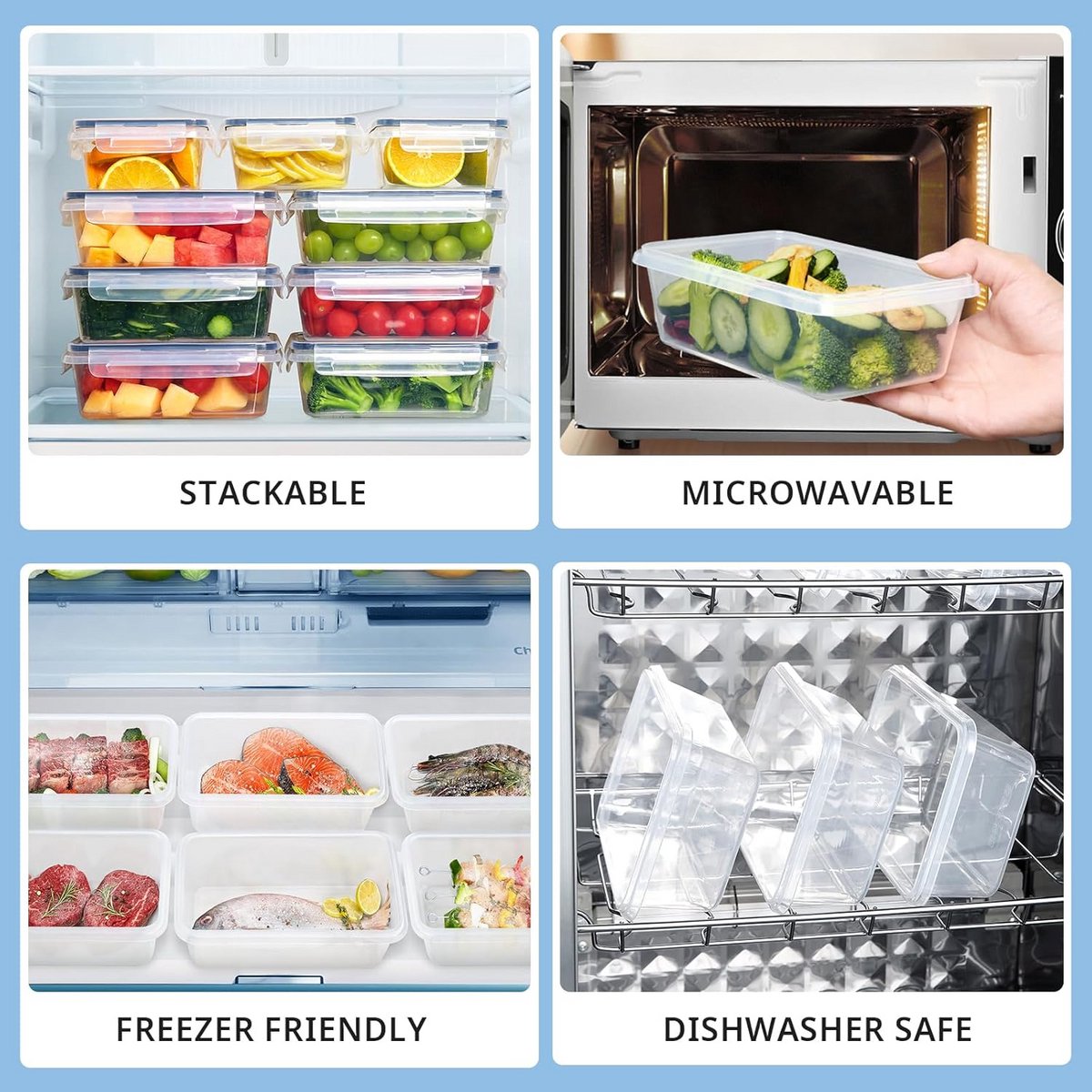 Wildone Voedselopslagcontainers, Luchtdichte Bewaarcontainers Voor Granen Suiker Meel Snack Bakbenodigdheden Lekvrij Met Zwarte Vergrendelingsdeksels Set Van 4 4 Liter 661246338