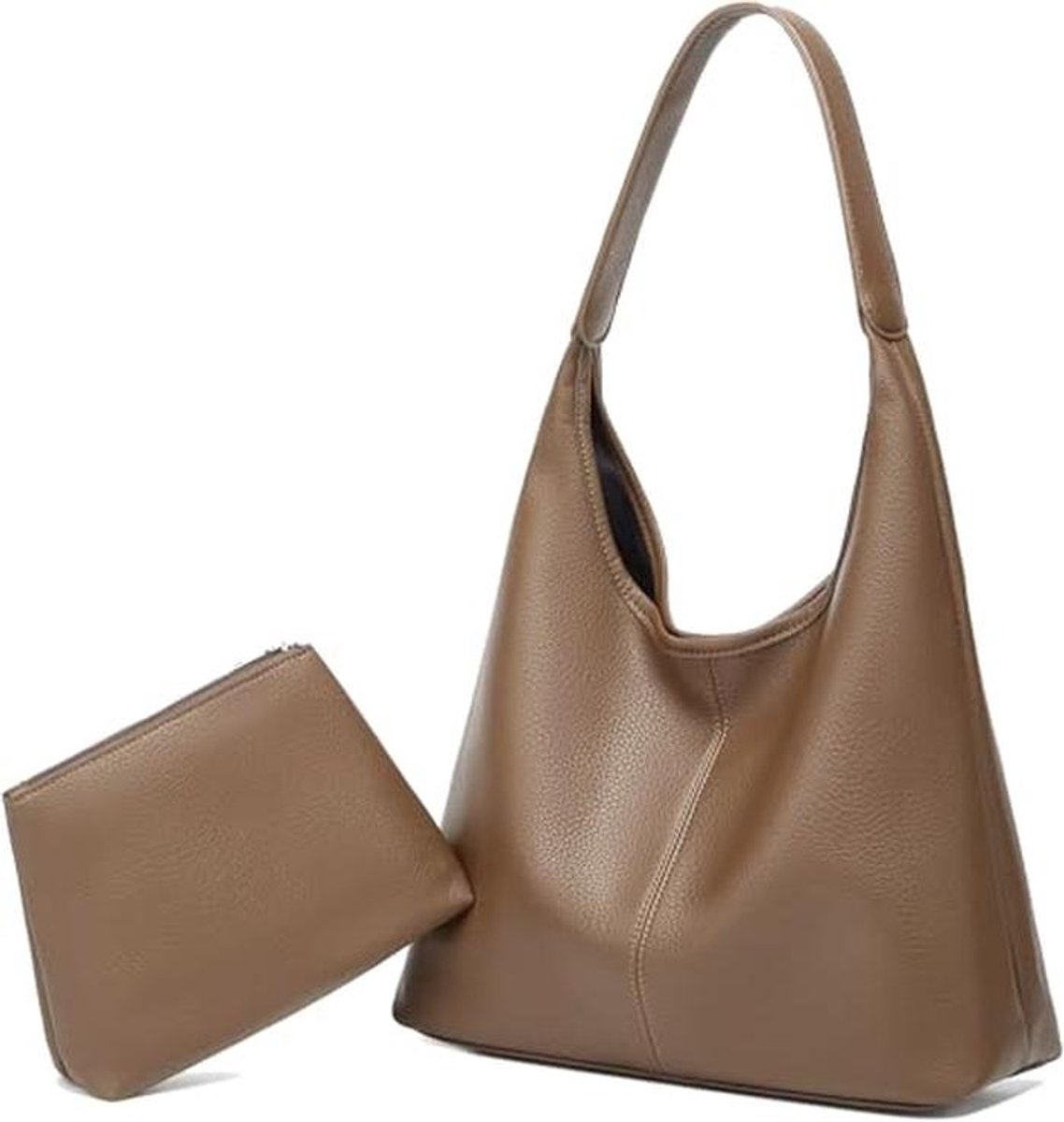 Grote Schoudertas voor Vrouwen - Elegante Kunstlederen Handtas voor Studenten - Set van 2