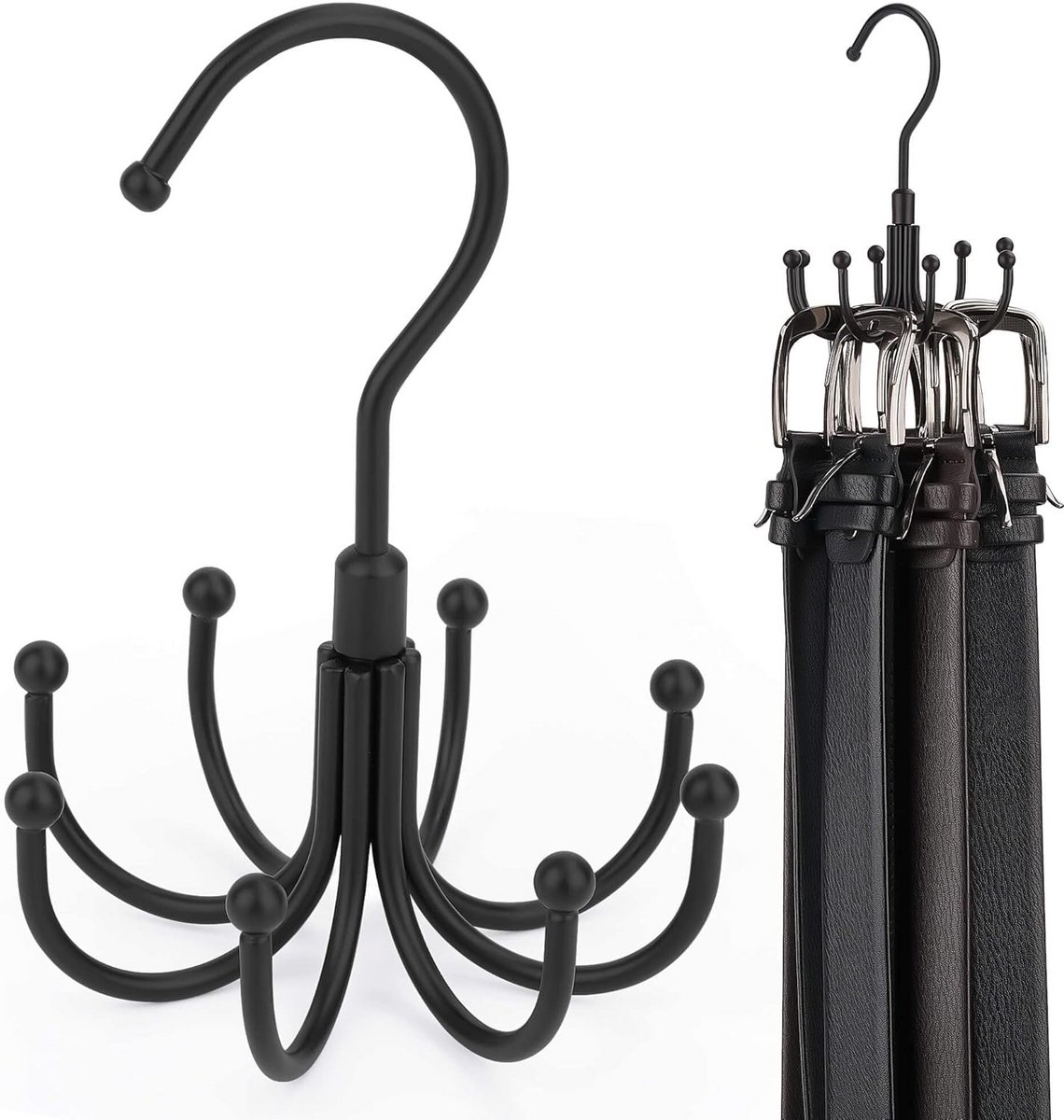 Swivel Hanger voor Ceinturen en Accessoires - Ruimtebesparende Organizer - Tot 24 Items