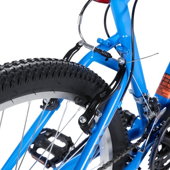 BAMCBASE Agave Voorvering Mountainbike - 27.5 inch - Carbonstalen Frame - 18 Versnellingen - Handrem - V-Brake - Spatborden - Blauw - Geschikt voor buitenactiviteiten in de lente van Bamcbase — afbeelding 4