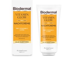 Bioderma Biodermal Vitamin Glow Nachtcrème, 50 ml - Nacht crème met Vitamine C en Zink, Vermindert een doffe huid, Regenereert de huidelasticiteit, Herstelt de huidbarrière, Parfumvrij, alle huidtypen