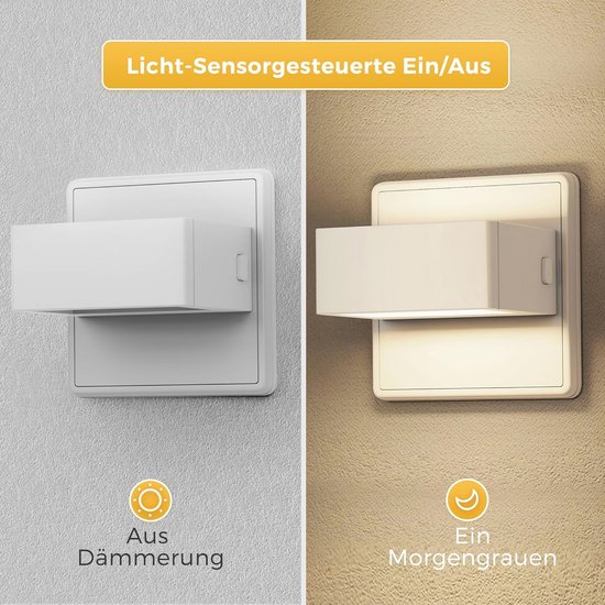 Nachtlampje voor stopcontact met schemeringssensor - Dimbaar warmwit LED nachtlampje voor kinderen en volwassenen, 2 stuks — afbeelding 3