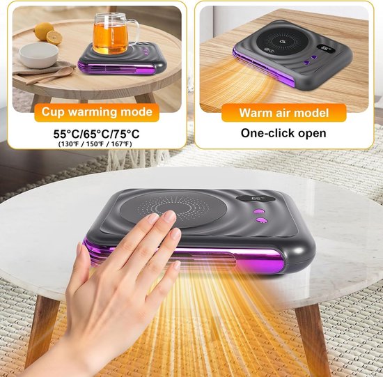Beker verwarmer - Kopjesverwarmer - Koffiekopjesverwarmer - Koffie warmer - Met verwarmingsfunctie - drie temperatuurinstellingen - geschikt om koffie, melkpoeder en kruidenthee warm te houden - een ideaal cadeau voor koffieliefhebbers — afbeelding 5