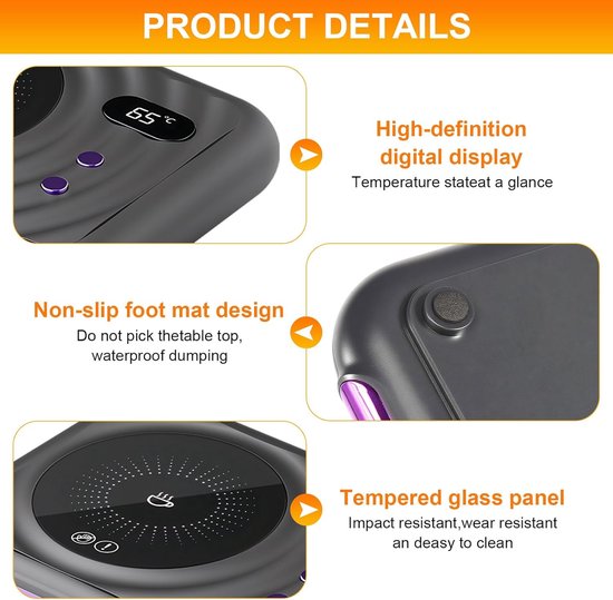 Beker verwarmer - Kopjesverwarmer - Koffiekopjesverwarmer - Koffie warmer - Met verwarmingsfunctie - drie temperatuurinstellingen - geschikt om koffie, melkpoeder en kruidenthee warm te houden - een ideaal cadeau voor koffieliefhebbers — afbeelding 2