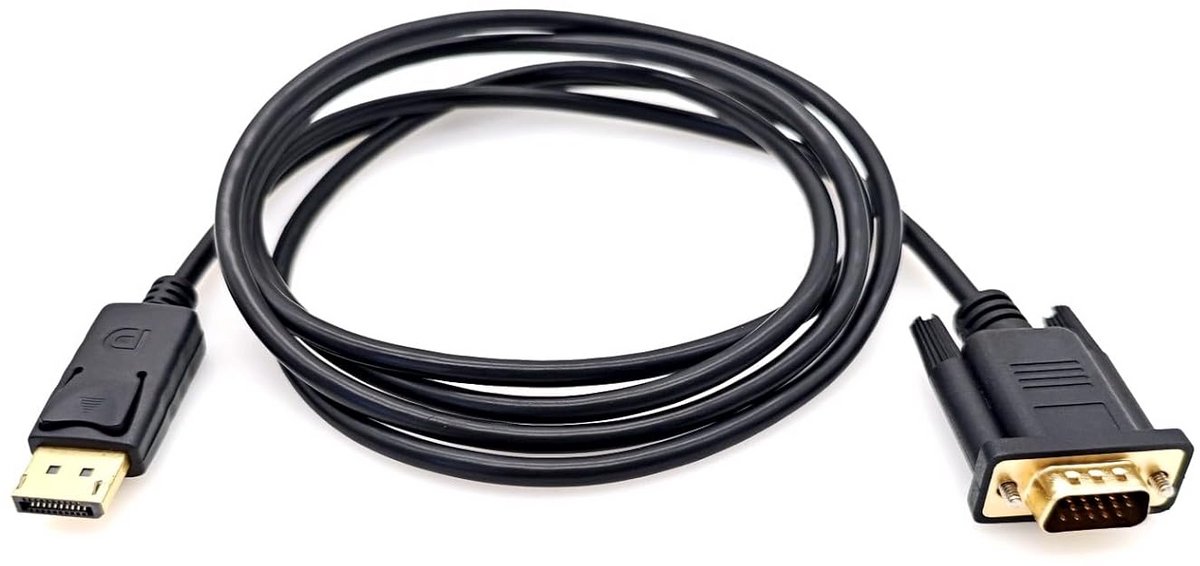 Image of 1.8m DisplayPort naar VGA Kabel - Full HD 1080p Adapter voor Beeldscherm en Projector