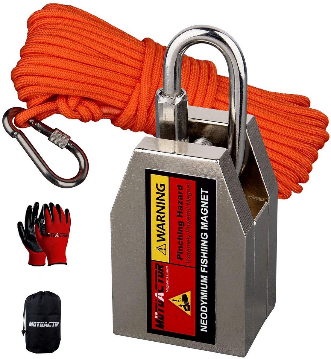 Krachtige Vismagneet Set 3-zijdig - Inclusief 200 kg Trekvermogen, Sterke Neodymium Magneet voor Onderwater Bergen & Vissen